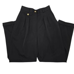 Vintage BARAMI USA 2 Layered 100% WOOL Gabardine Elegant Black Women's Pants